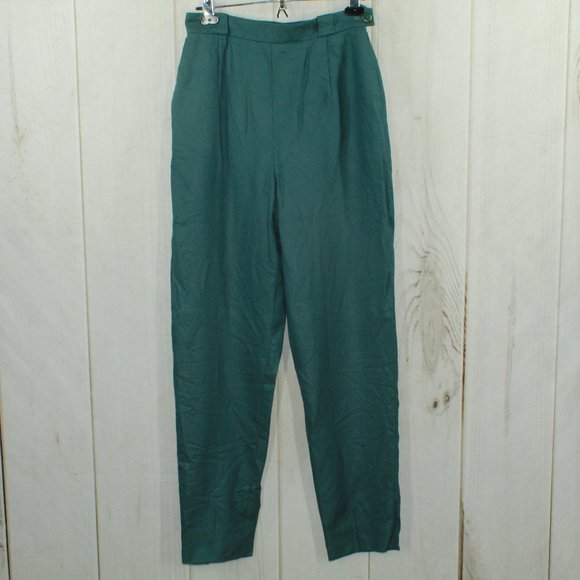 LAVIN Pants - LAVIN Women's Green 100 % Lane Tweed Straight Leg Dress Pants Size 42